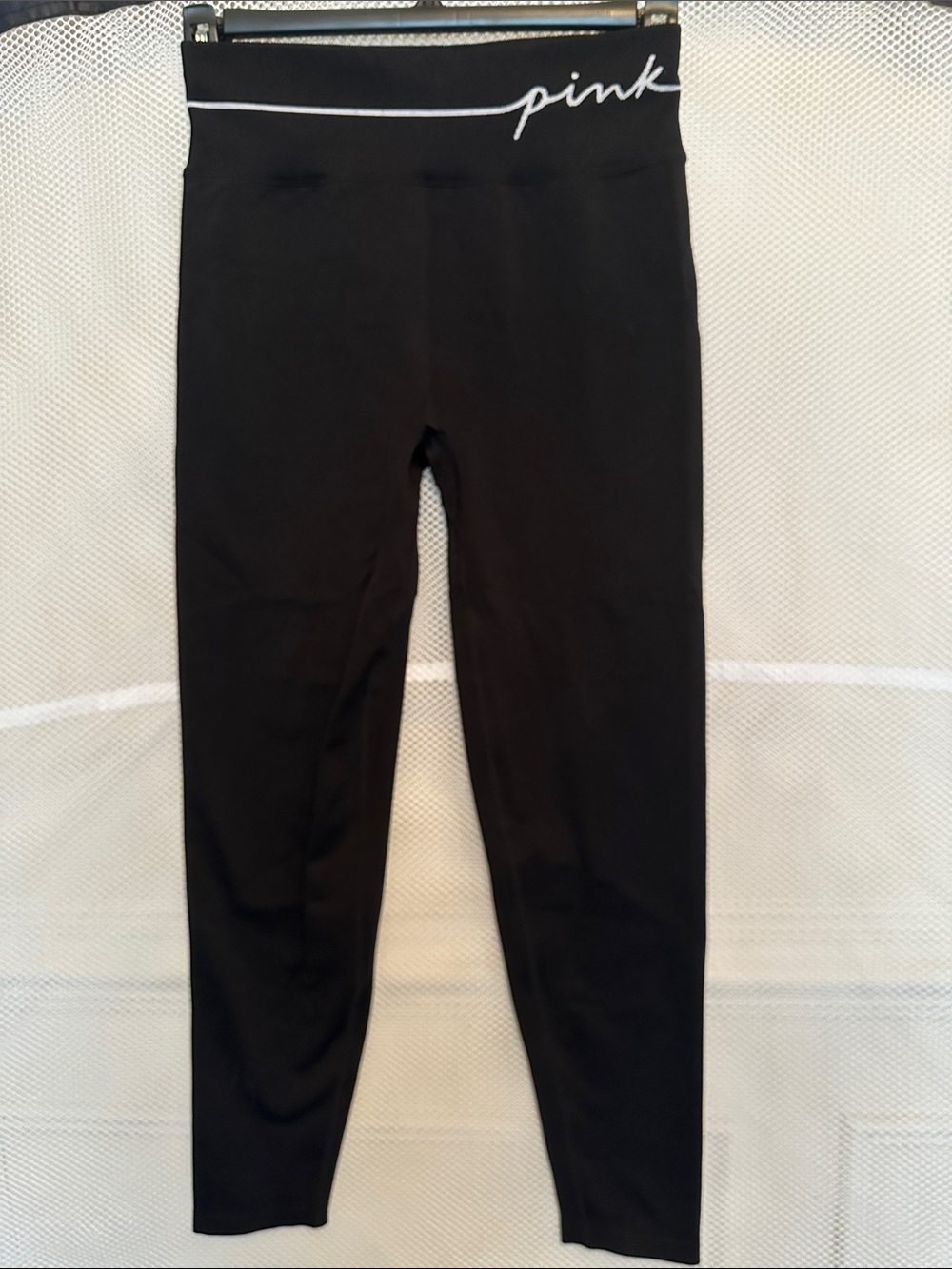 PINK Victoria's Secret Black High-Waist Leggings with White Script